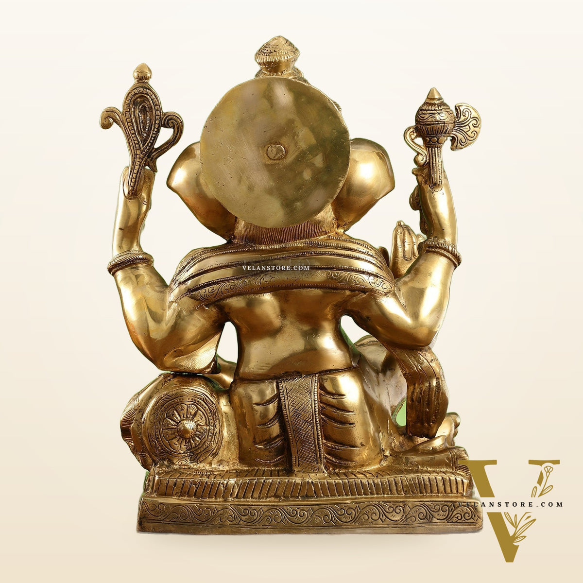 Brass Large Ganesha Statue - 18x14x8.5 Inch