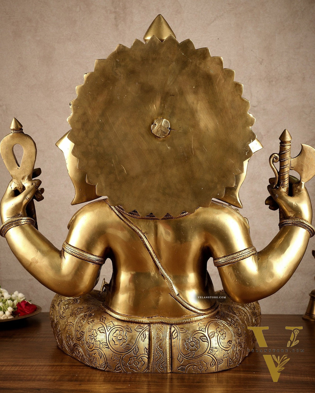 Brass Large Ganesha Statue | 20x16.5x11 Inches | 31.25 KG