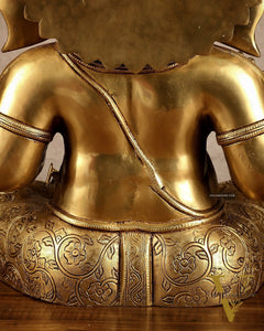 Brass Large Ganesha Statue | 20x16.5x11 Inches | 31.25 KG