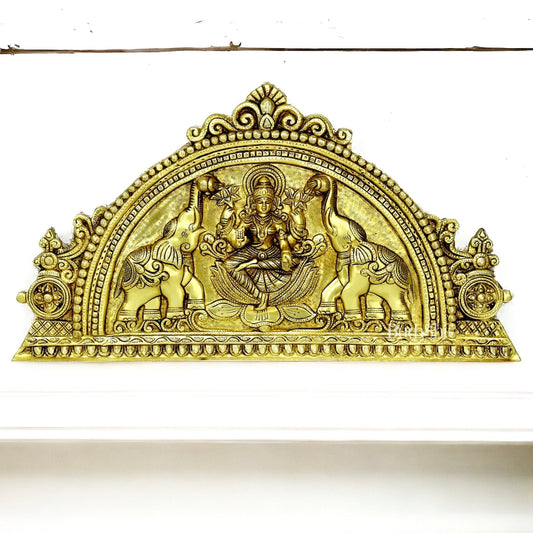 Brass Large Goddess Gajalakshmi Wall Hanging - 21 Inches Wide