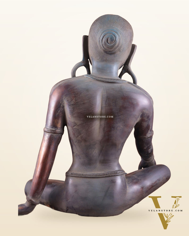 Brass Large Green Tara Idol – Tibetan Style, 19 Inch
