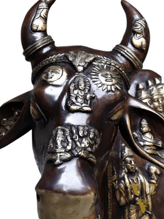 Brass Large Kamadhenu Cow with Calf – 53"