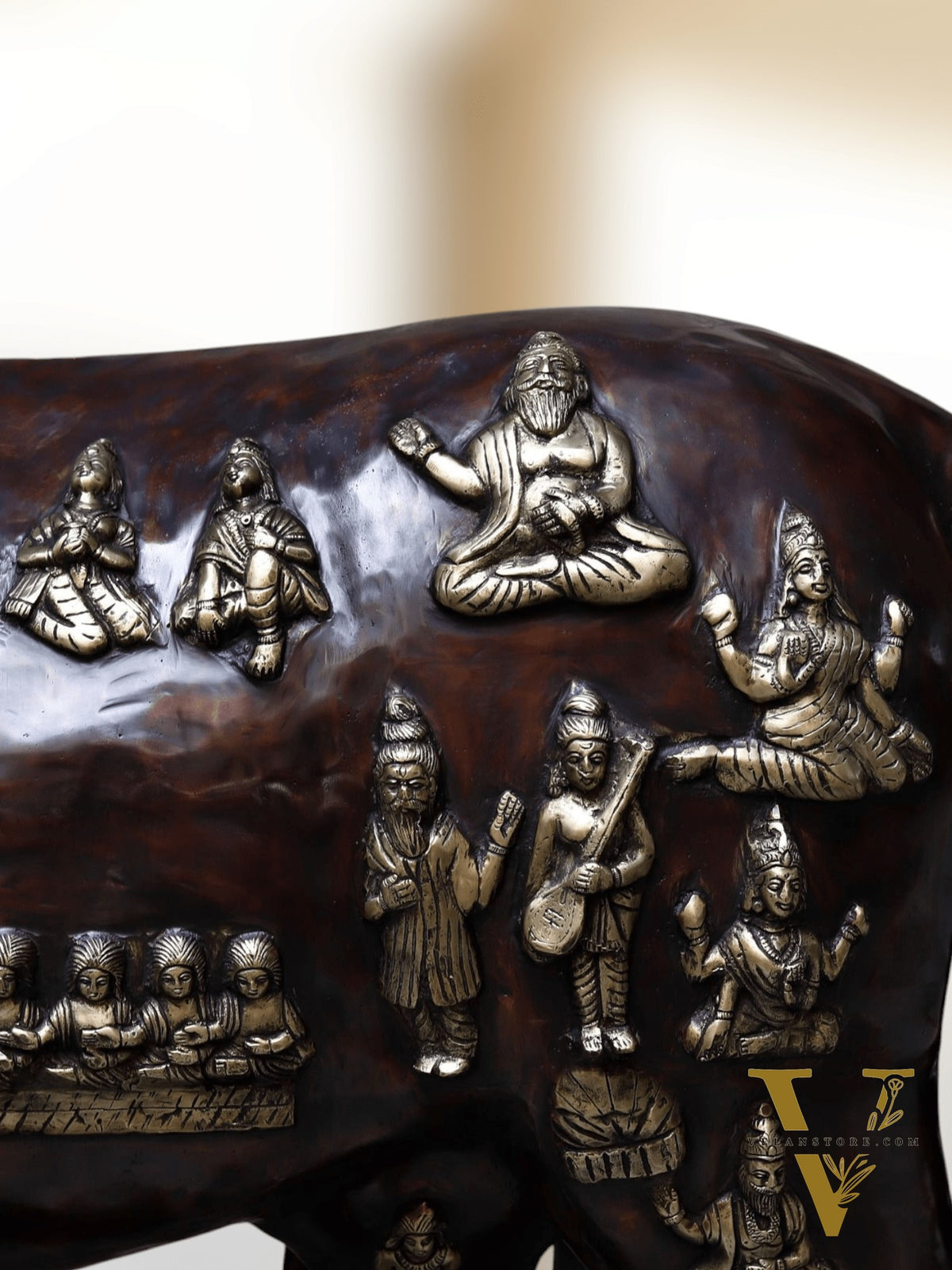 Brass Large Kamadhenu Cow with Calf – 53"