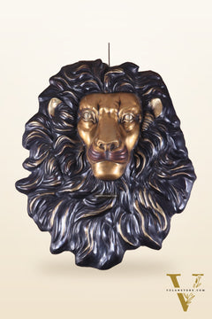 Brass Large Lion Face Wall Hanging Sculpture 40"