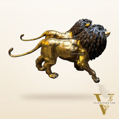 Brass Large Lion Sculpture - 48 Inch, Pair, 400 kg