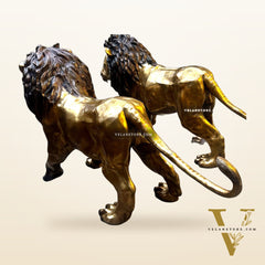 Brass Large Lion Sculpture - 48 Inch, Pair, 400 kg