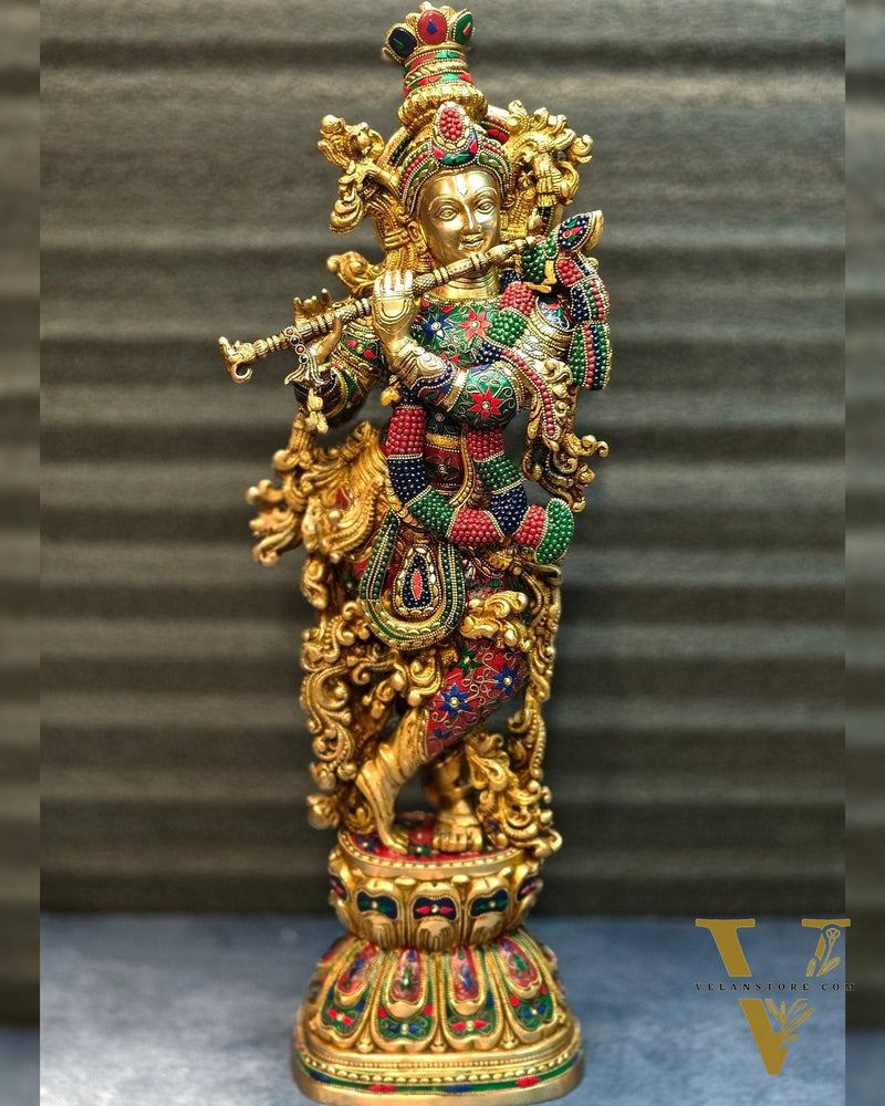 Brass large Lord Krishna Murti | 30 Inch