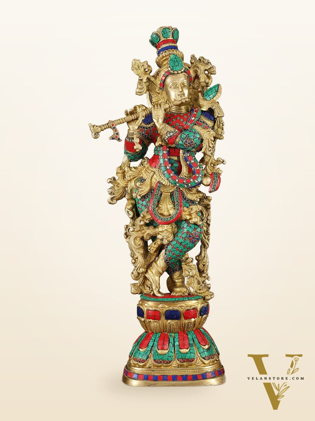 Brass large Lord Krishna statue | 30 Inch
