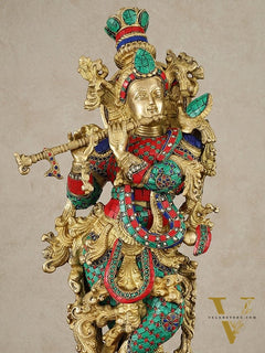 Brass large Lord Krishna statue | 30 Inch