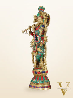 Brass large Lord Krishna statue | 30 Inch