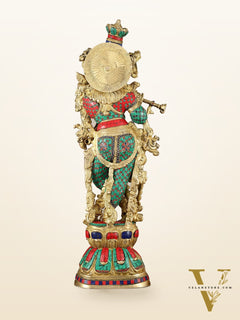 Brass large Lord Krishna statue | 30 Inch