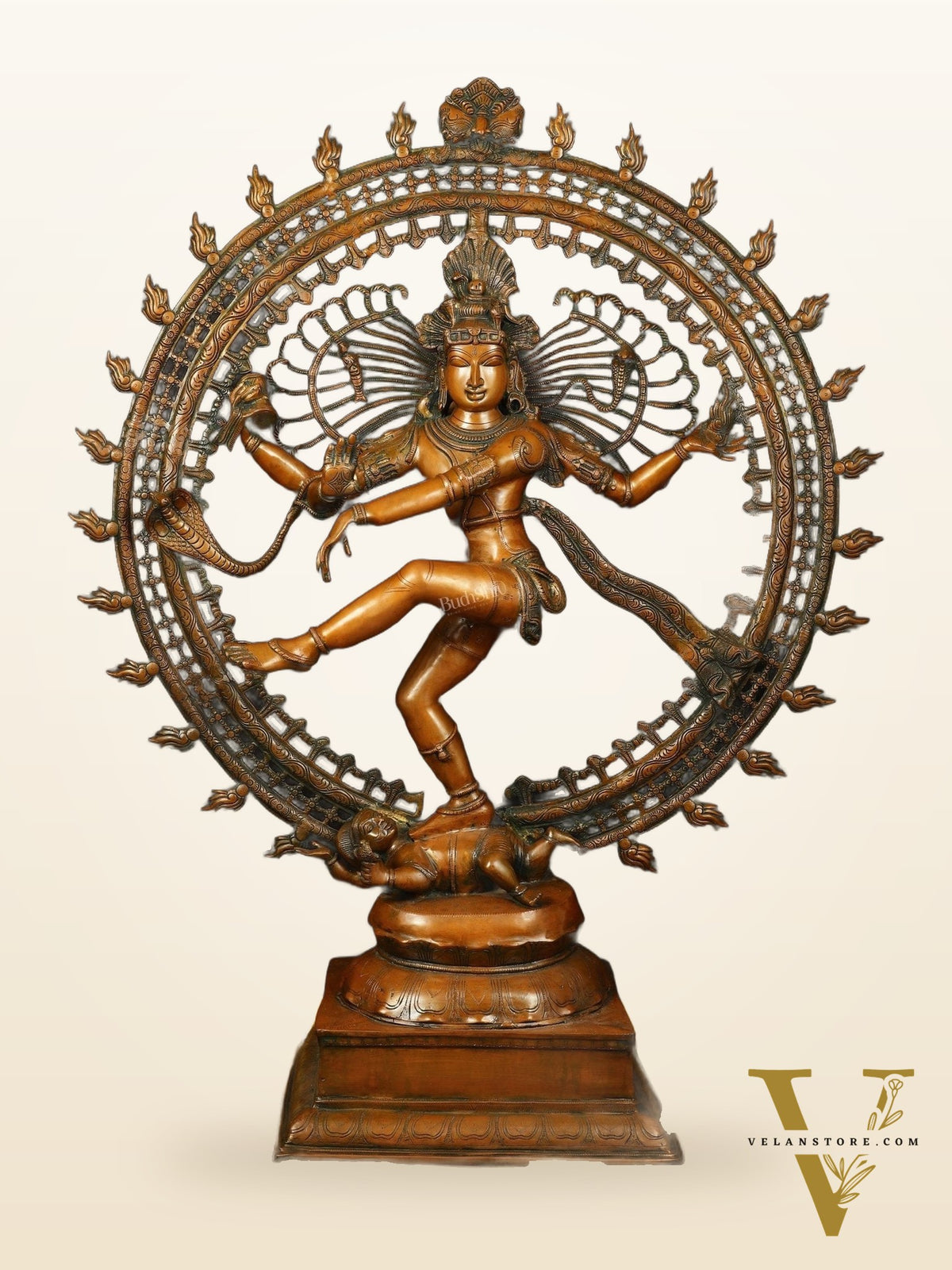 Brass Large Lord Shiva as Nataraja - 47 Inch, Antique Bronze Finish