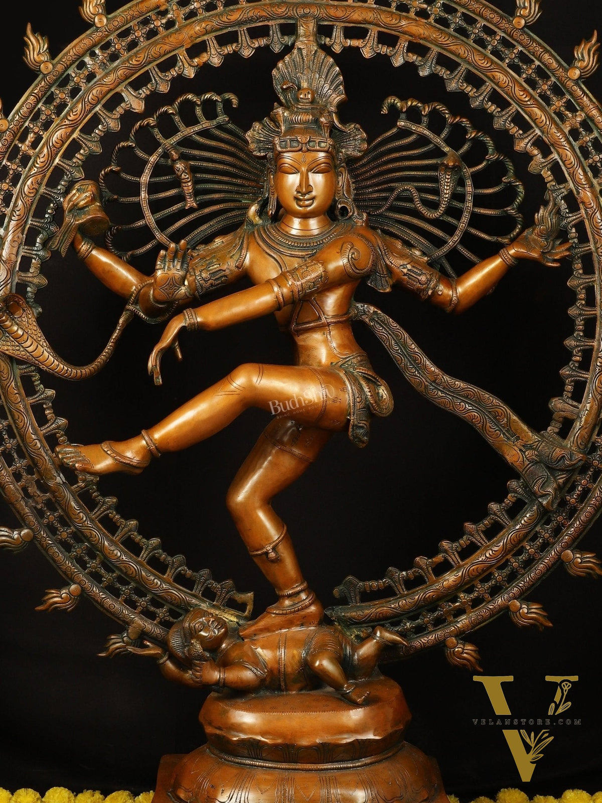 Brass Large Lord Shiva as Nataraja - 47 Inch, Antique Bronze Finish