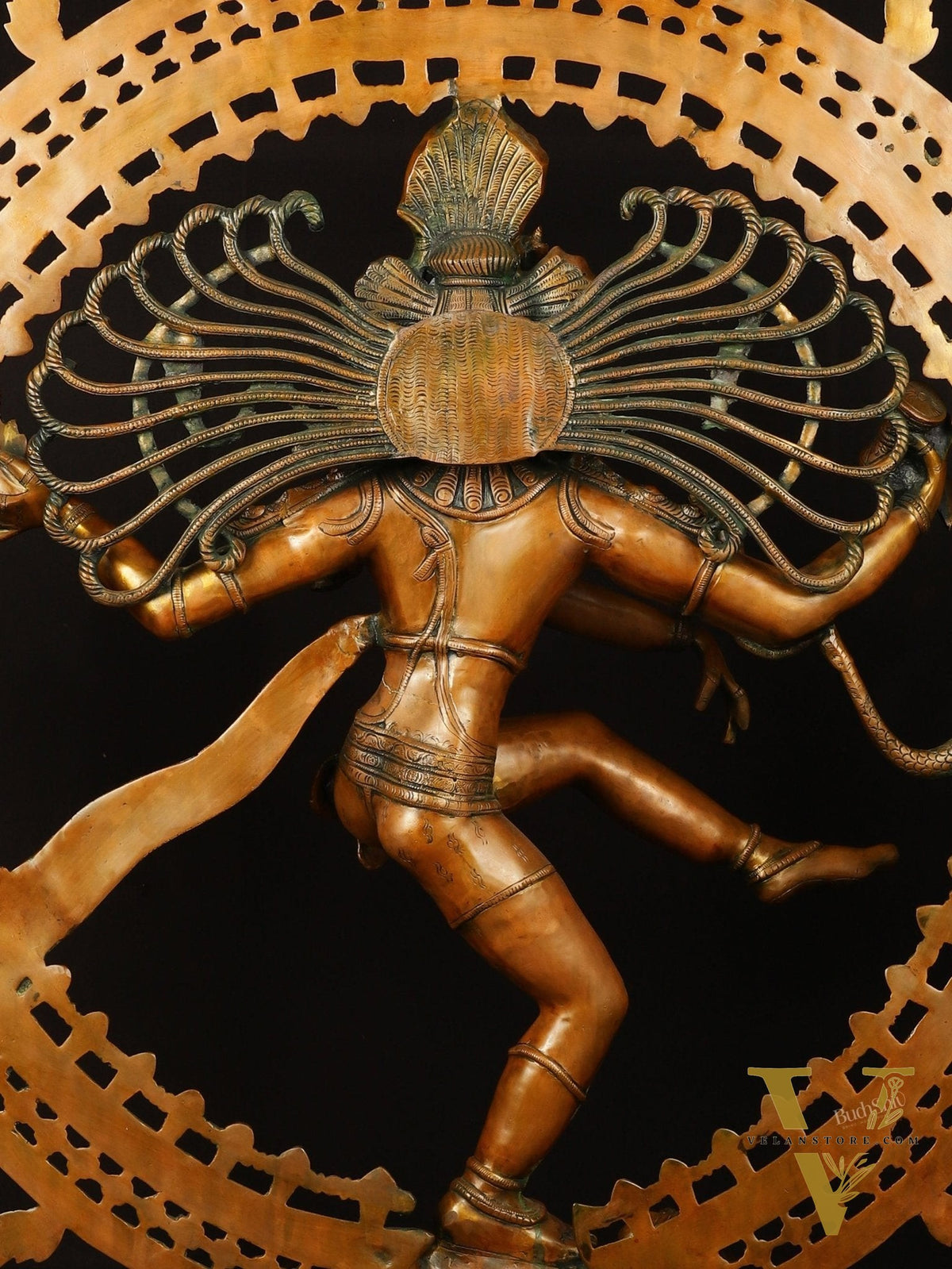 Brass Large Lord Shiva as Nataraja - 47 Inch, Antique Bronze Finish