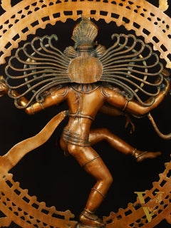 Brass Large Lord Shiva as Nataraja - 47 Inch, Antique Bronze Finish