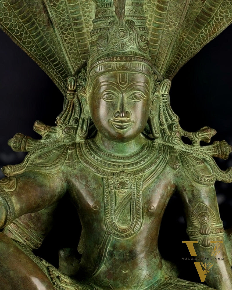 Brass large Lord Vishnu sitting Statue 30"