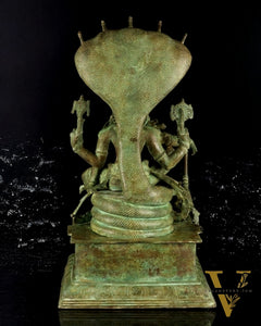 Brass large Lord Vishnu sitting Statue 30"
