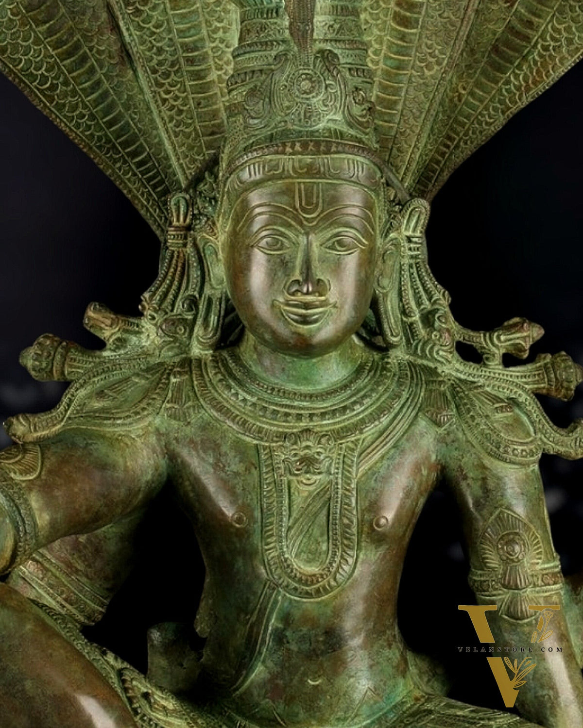 Brass large Lord Vishnu sitting Statue 30"