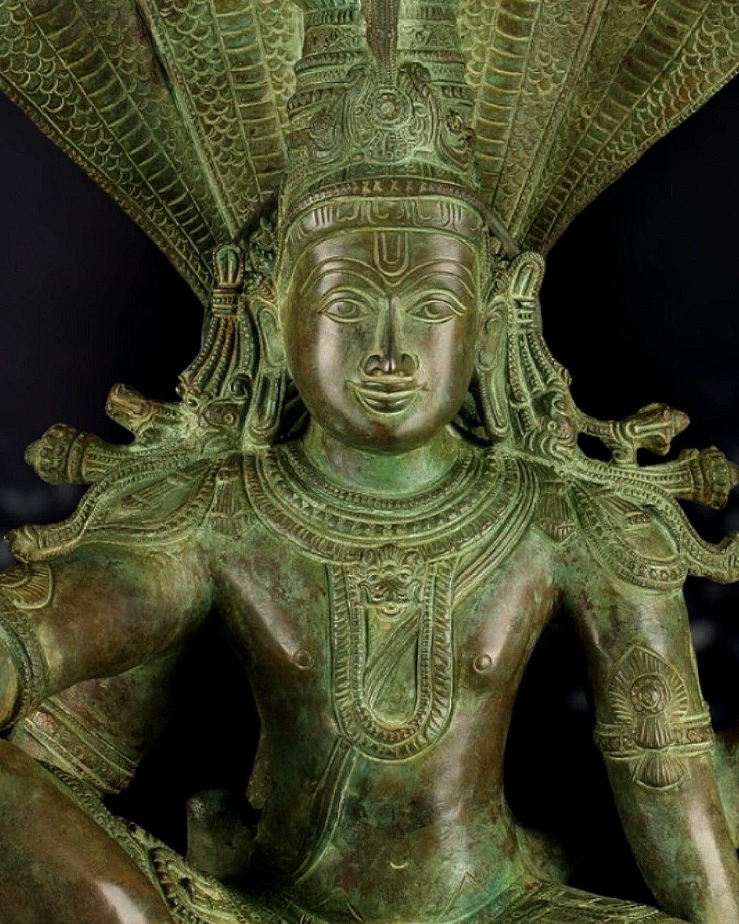 Brass large Lord Vishnu sitting Statue 30"