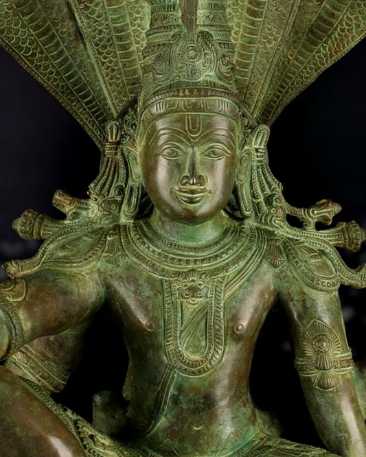 Brass large Lord Vishnu sitting Statue 30"