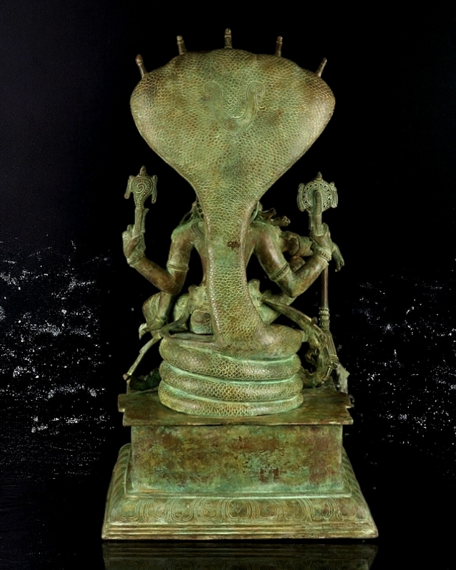 Brass large Lord Vishnu sitting Statue 30"