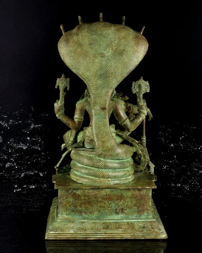 Brass large Lord Vishnu sitting Statue 30"