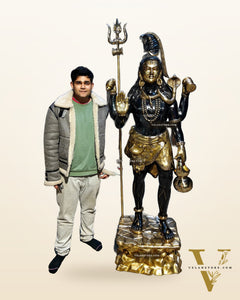 Brass Large Majestic Standing Lord Shiva Statue 90 inch