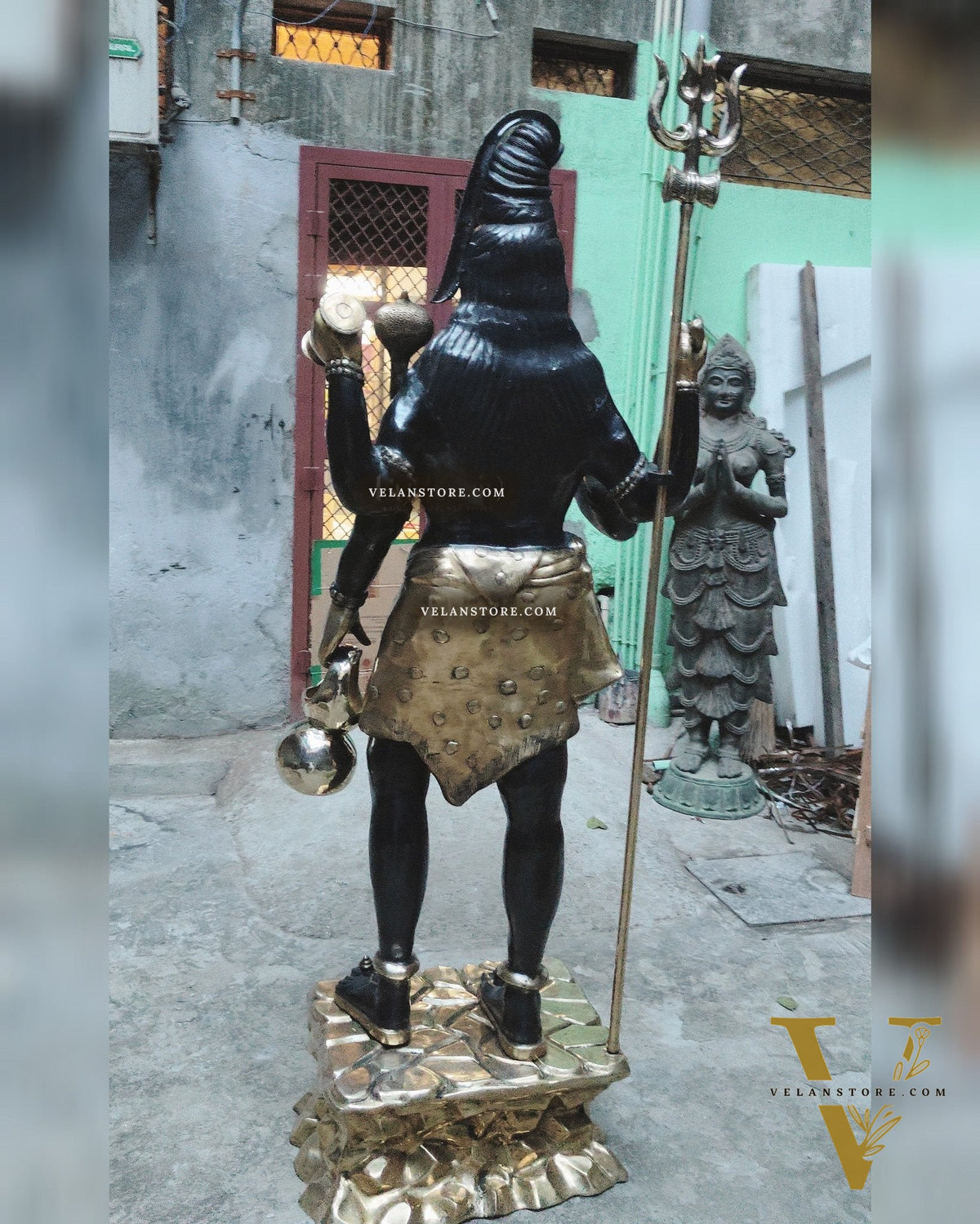Brass Large Majestic Standing Lord Shiva Statue 90 inch