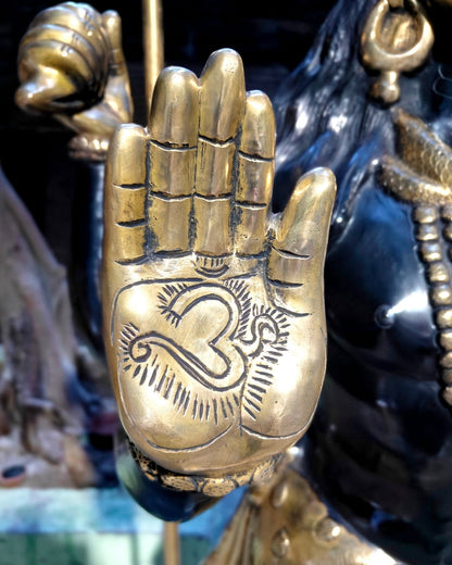 Brass Large Majestic Standing Lord Shiva Statue 90 inch