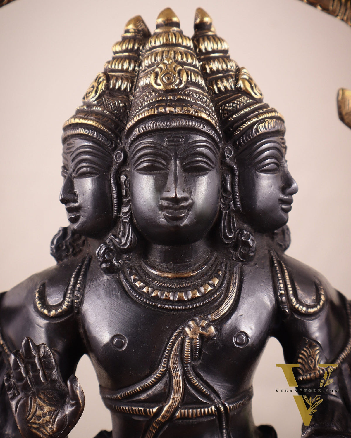 Brass Large Murugan with six faces statue 17"