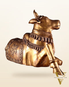 Brass Large Nandi Sculpture 34 inch Antique tone