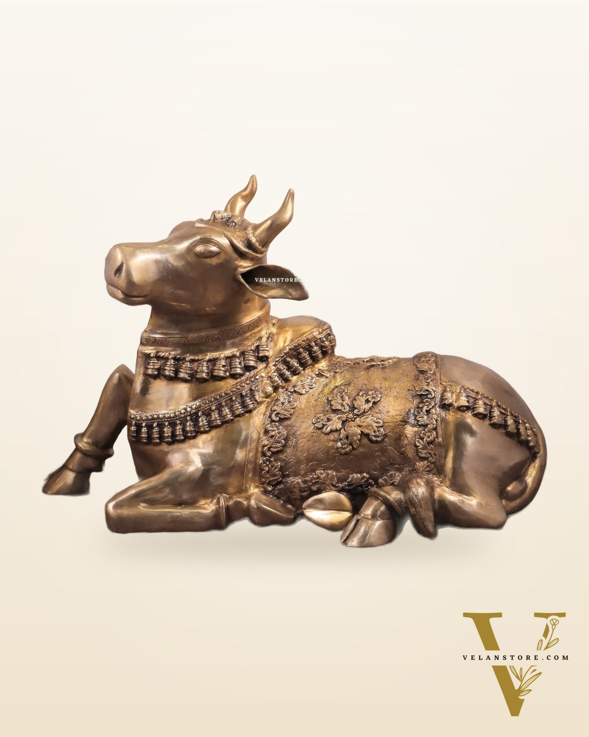 Brass Large Nandi Sculpture 34 inch