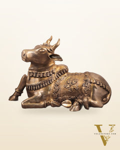Brass Large Nandi Sculpture 34 inch