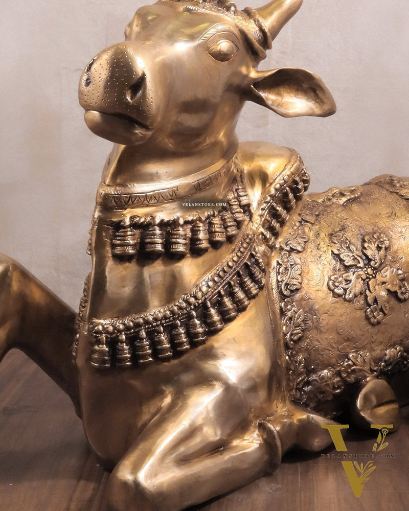 Brass Large Nandi Sculpture 34 inch