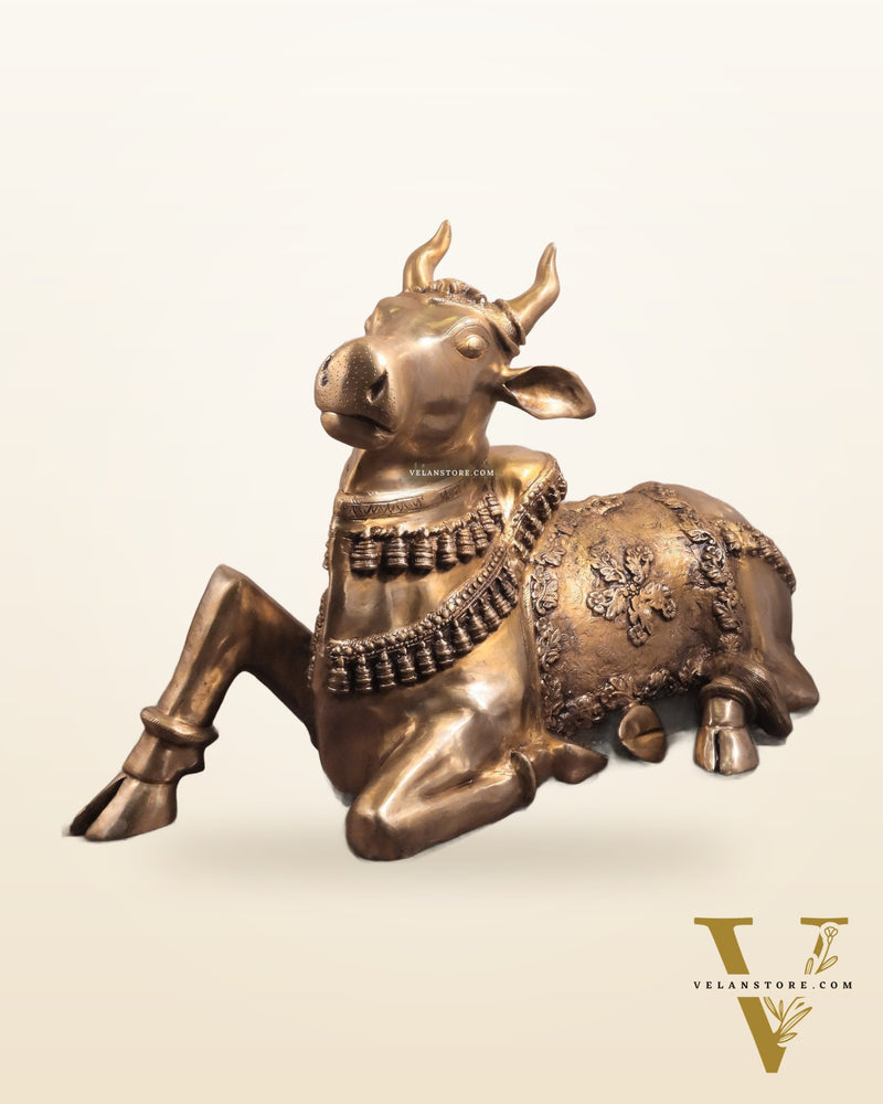 Brass Large Nandi Sculpture 34 inch