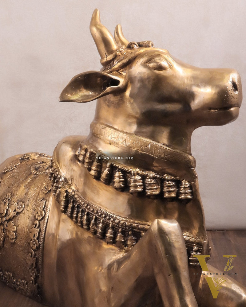 Brass Large Nandi Sculpture 34 inch