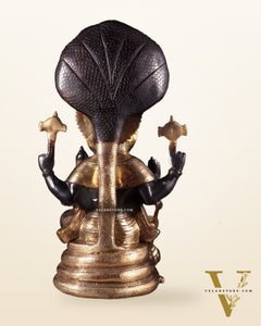 Brass Large Narsimha Lakshmi with Sheshanaaga Statue – 23"