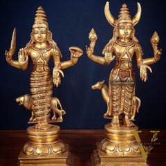 Brass Large Navagraha Idol Set – 12 inch Hindu Planets with Superfine Carvings