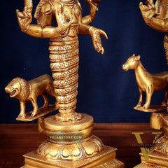 Brass Large Navagraha Idol Set – 12 inch Hindu Planets with Superfine Carvings