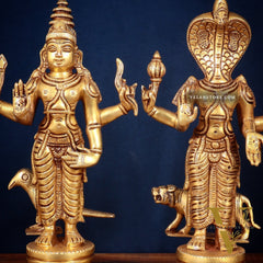 Brass Large Navagraha Idol Set – 12 inch Hindu Planets with Superfine Carvings