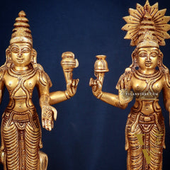 Brass Large Navagraha Idol Set – 12 inch Hindu Planets with Superfine Carvings