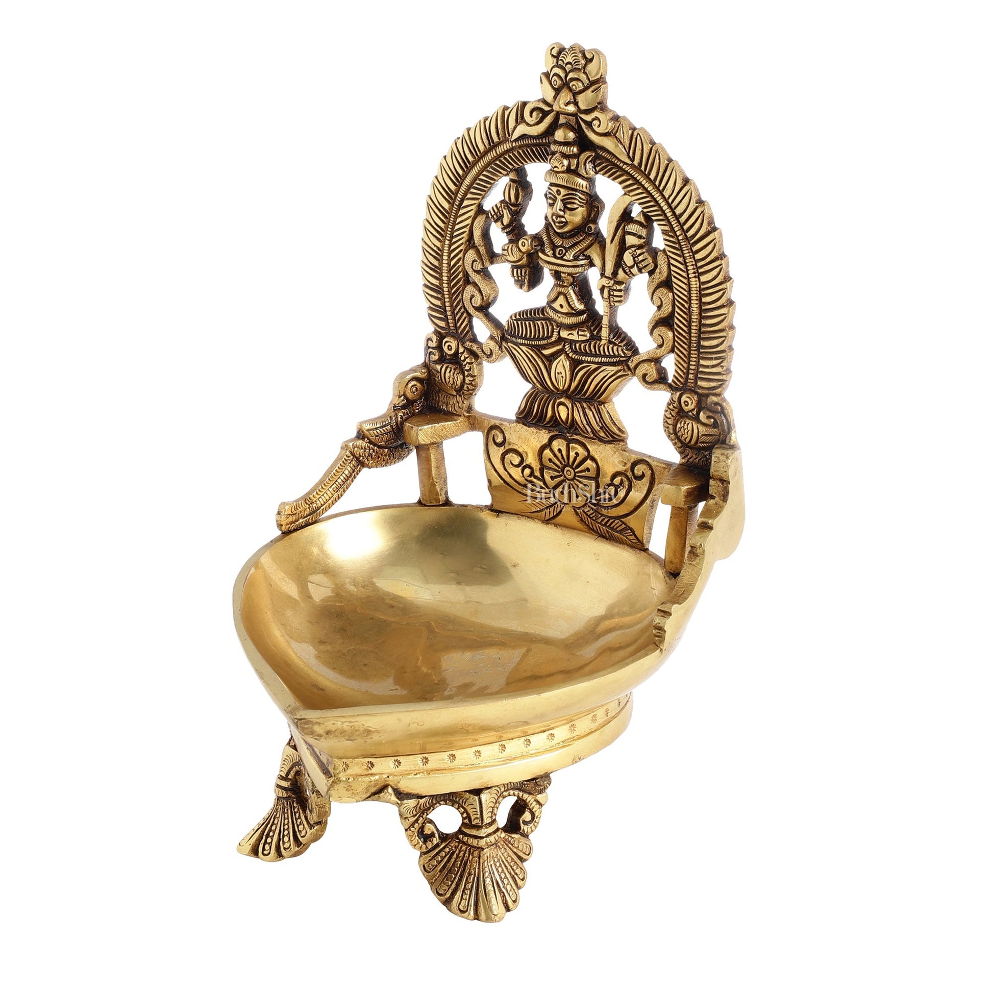 Brass large Rajarajeshwari Kamakshi amman Kamatchi oil lamp 9"