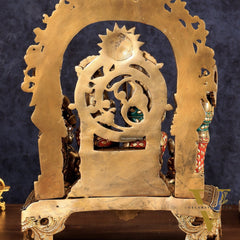 Brass large Ram Darbar Idol with Stonework | 16 inch (Ramapatabhishekam)