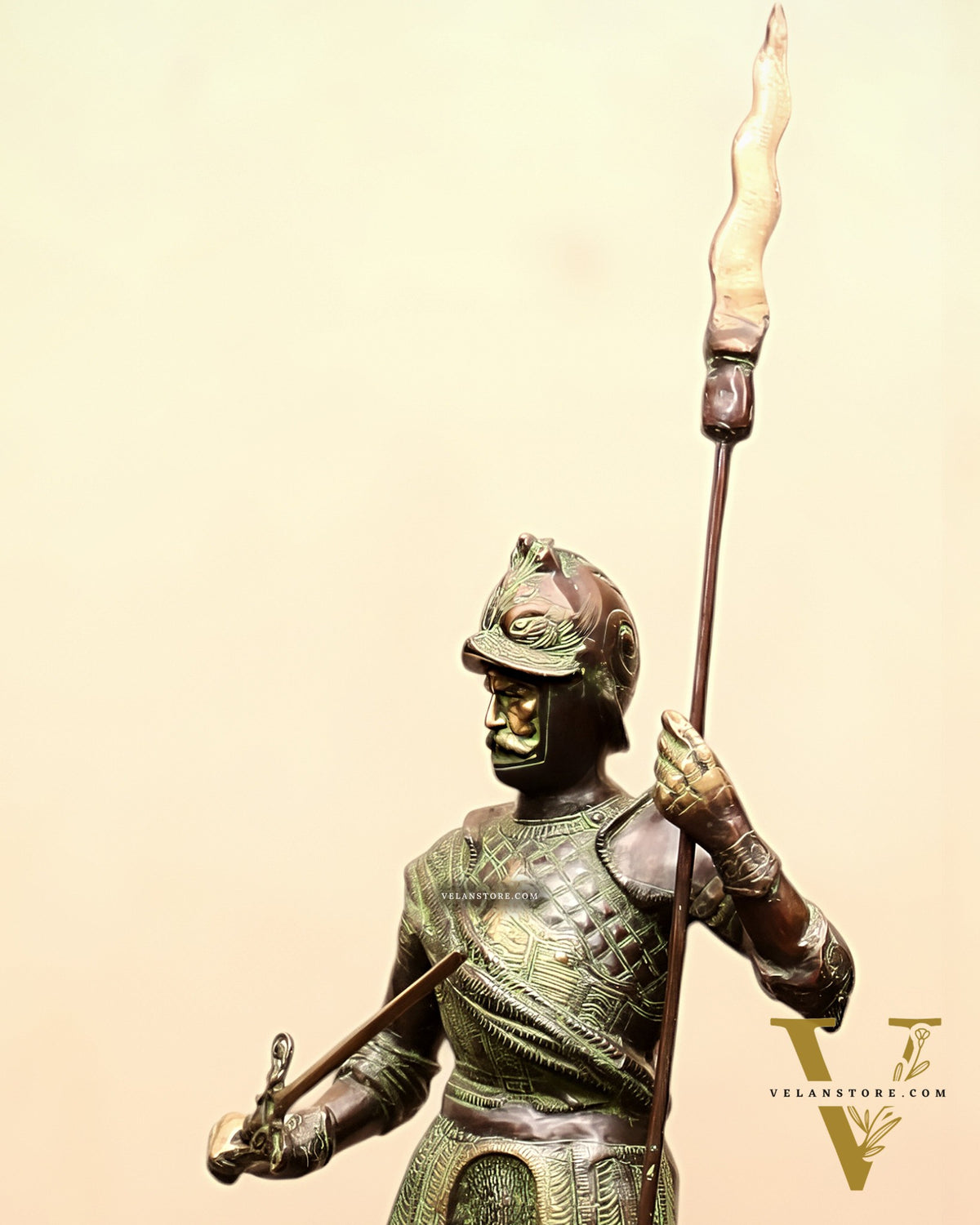 Brass Large Roman Warrior Vintage Statue – 49"