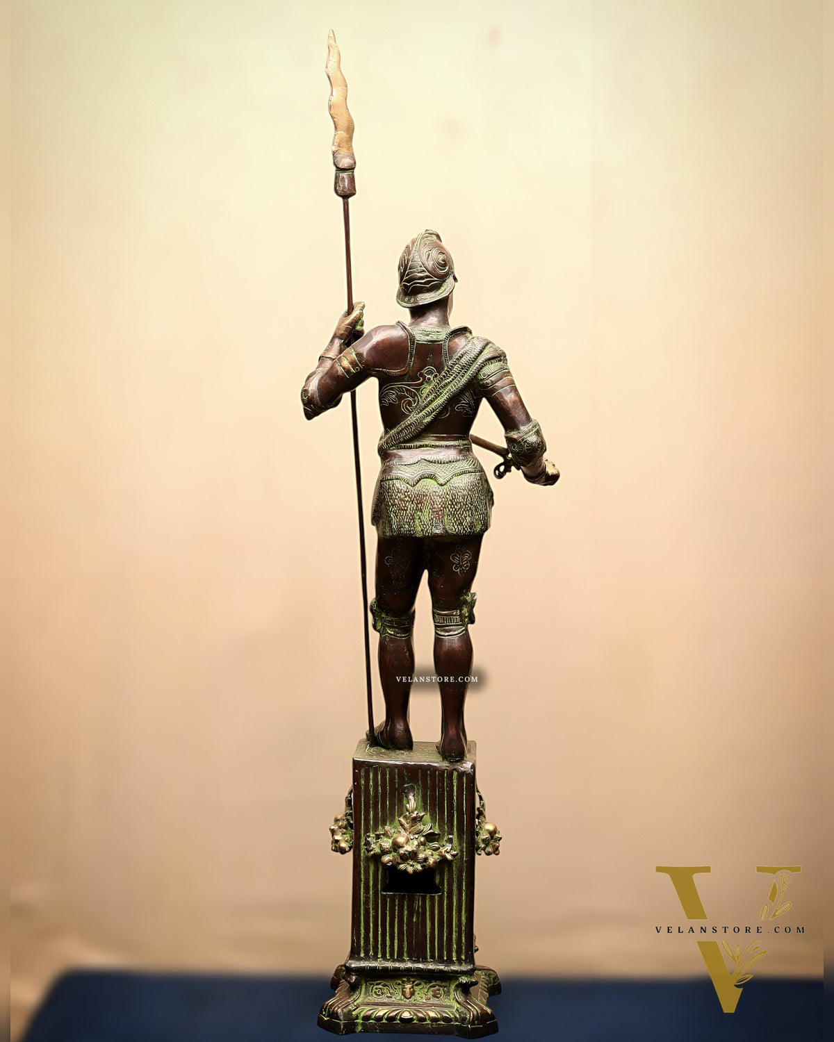 Brass Large Roman Warrior Vintage Statue – 49"
