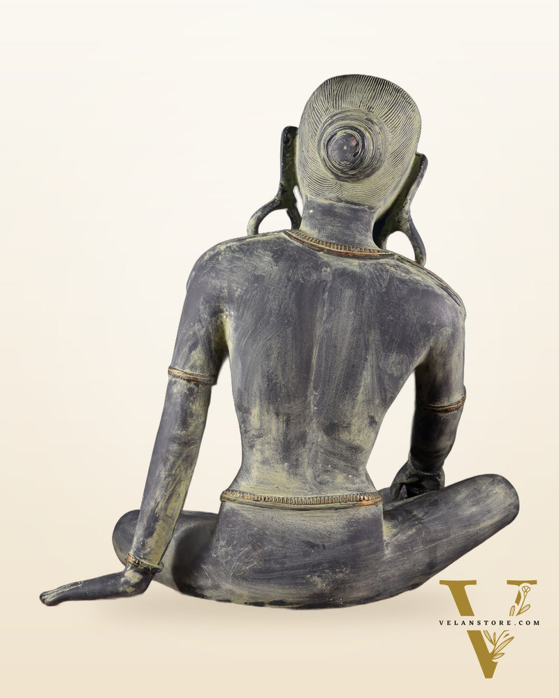 Brass Large seated Parvati – Tibetan Style, 19 Inch