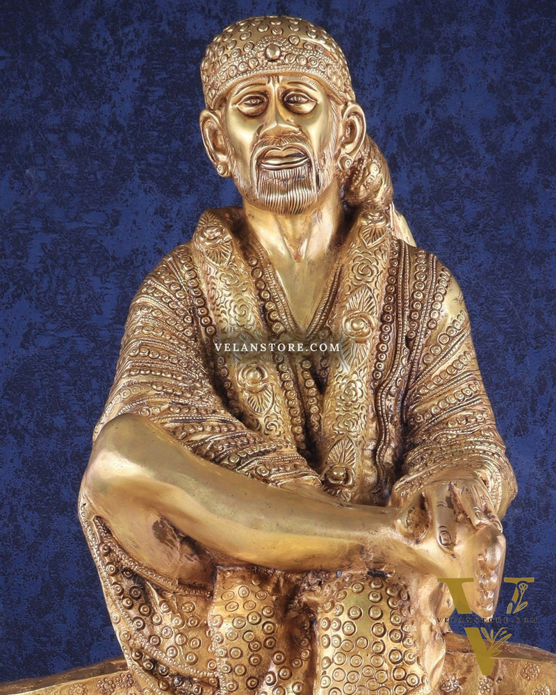 Brass large Shirdi Sai Baba Statue 24"