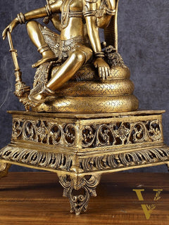 Brass large sitting Lord Vishnu Sculpture | 28 inch