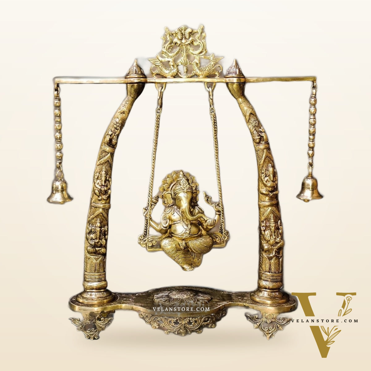 Brass Large Sized Ganapati Swing - Handcrafted with Superfine Brass 3 feet
