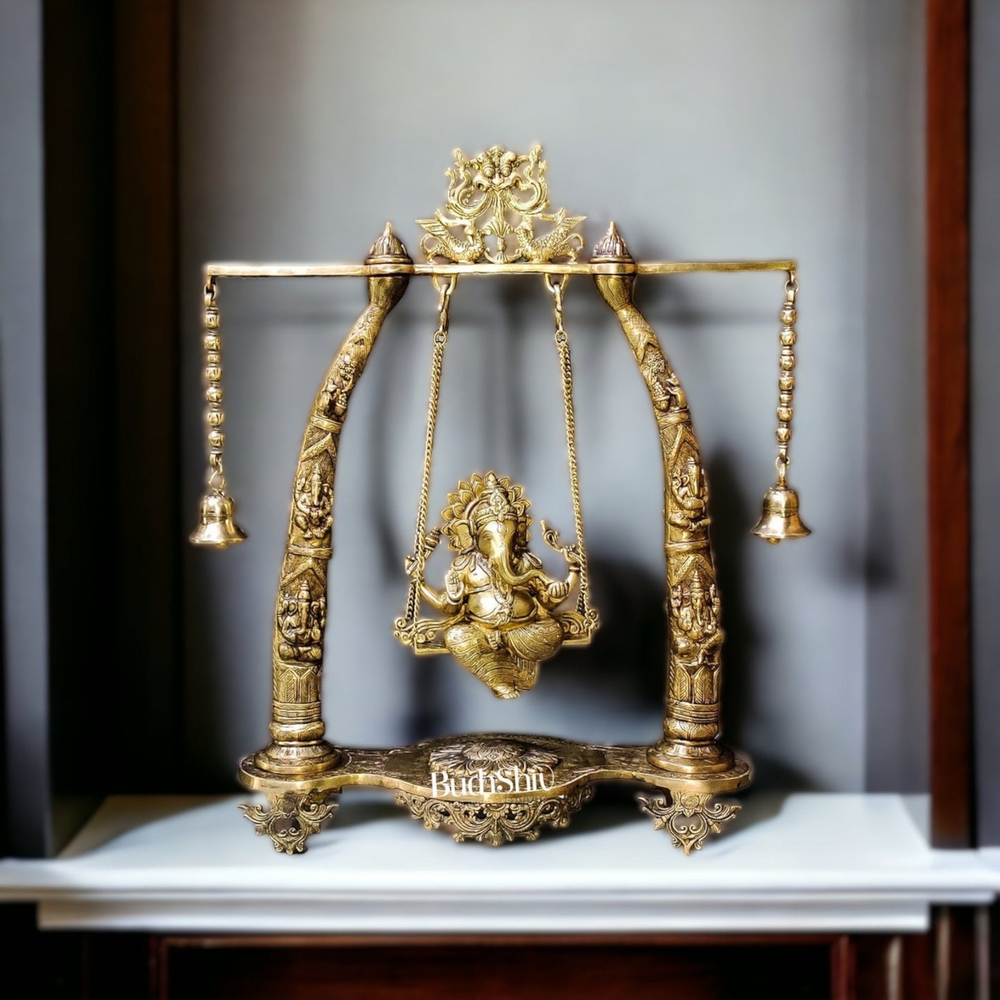 Brass Large Sized Ganapati Swing - Handcrafted with Superfine Brass 3 feet